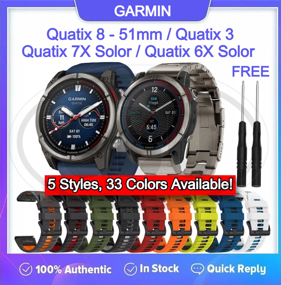 Garmin Quatix 8 - 51mm / Quatix 7X Solor / Quatix 6X Solor / Quatix 3 QuickFit Tali Watch Strap - 26mm