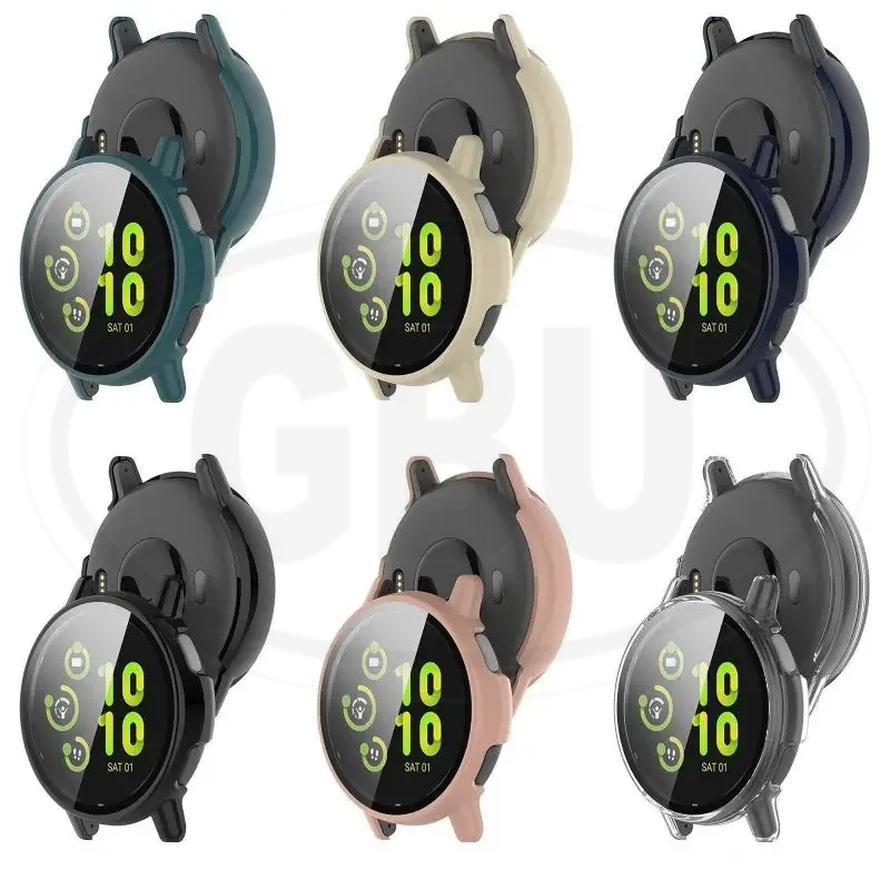 Garmin Vivoactive 5 / Garmin Vivoactive 6 Full Cover Case with Tempered Glass Screen 2-in-1 Case Protector  Dust Cover