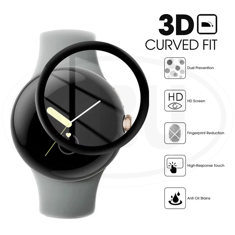 [2pcs] Google Pixel Watch 3 / Google Pixel Watch 2 / Google Pixel Watch Full Cover 3D Screen Protector - Full Screen