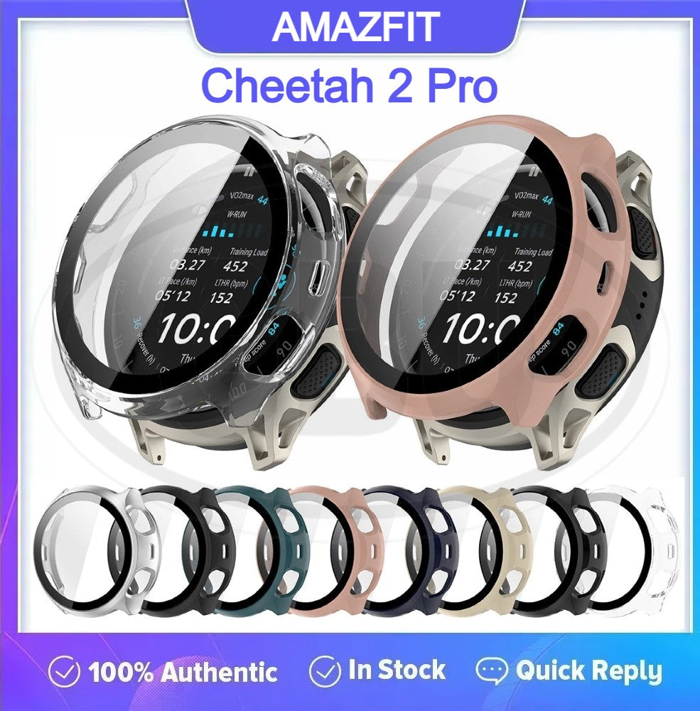 Amazfit Cheetah 2 Pro Sarung Full Built-in Tempered Glass Cover