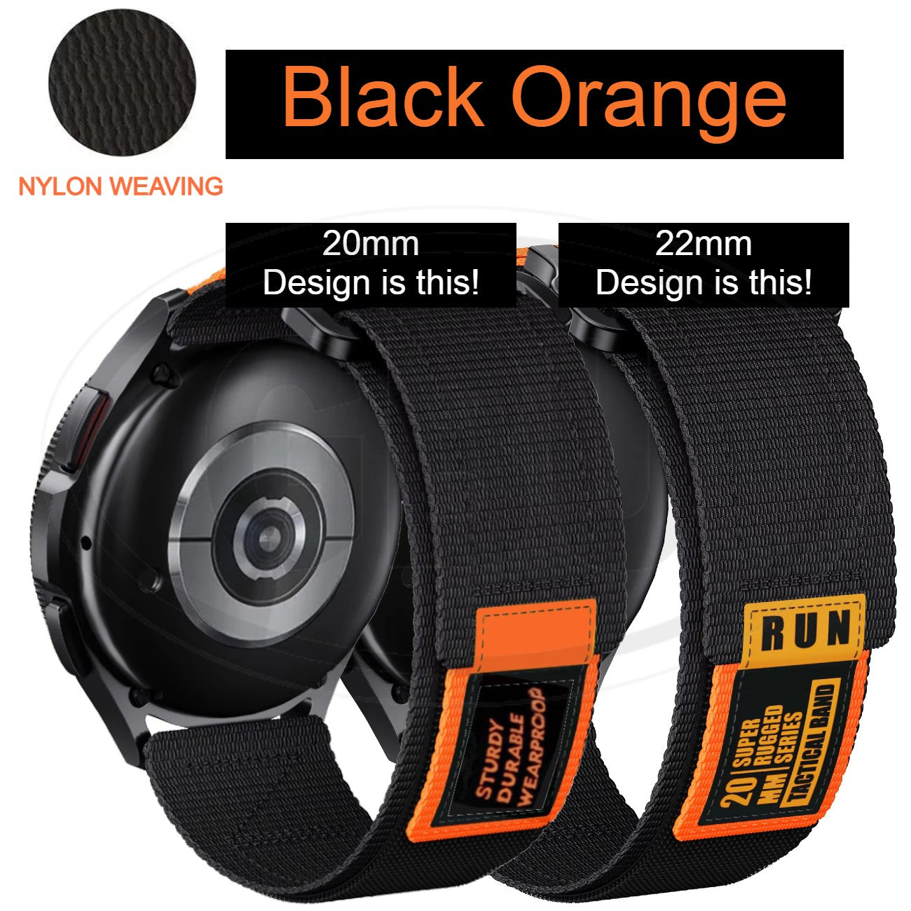 Nylon Watch Band Strap for model Amazfit / Coros / Fossil / Garmin / Huawei / Realme / Samsung / Xiaomi