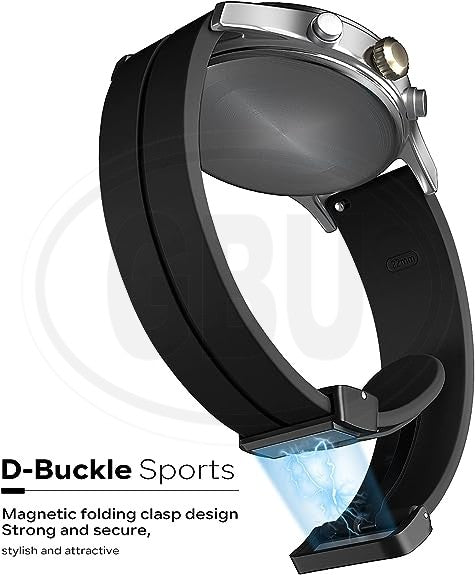 Sport Silicone Strap - Magnetic Buckle Watch Band Strap for Amazfit/ Coros / Fossil / Garmin / Huawei / Realme / Samsung