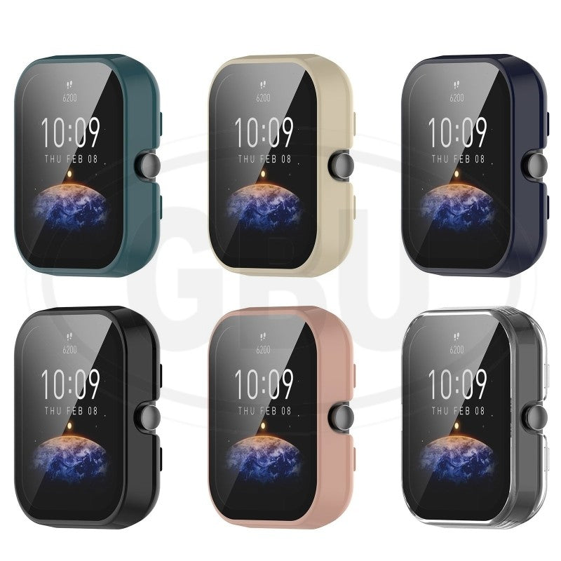 Amazfit Bip 3 / Bip 3 Pro 2-in-1 Full Cover Case with Tempered Glass Protector Screen