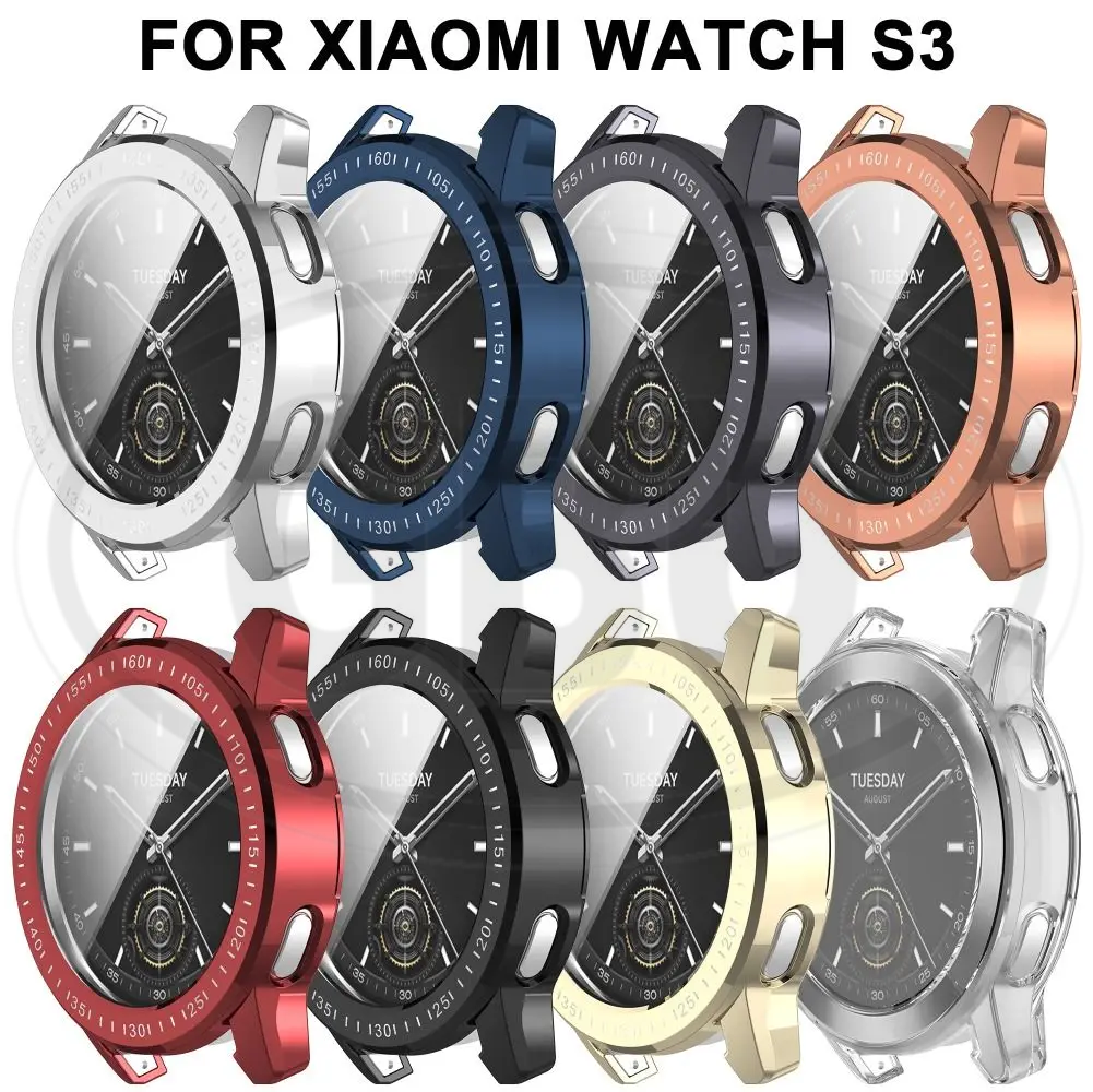 Xiaomi Watch S3 / Mi Watch S3 Full Cover Case with Tempered Glass Protector Screen - 2-in-1 TPU Cover