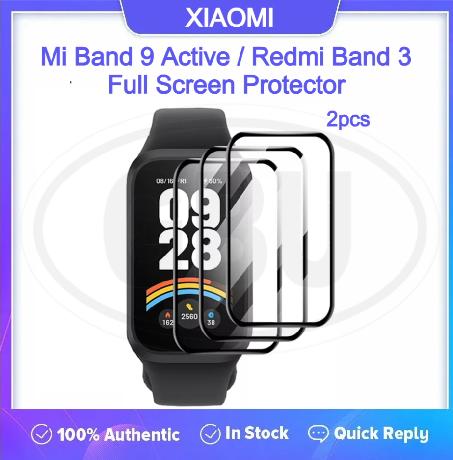 [2pcs] Xiaomi Smart Band 9 Active / Redmi Smart Band 3 / Mi Band 9 Active Full Cover 3D Screen Protector - Full Screen
