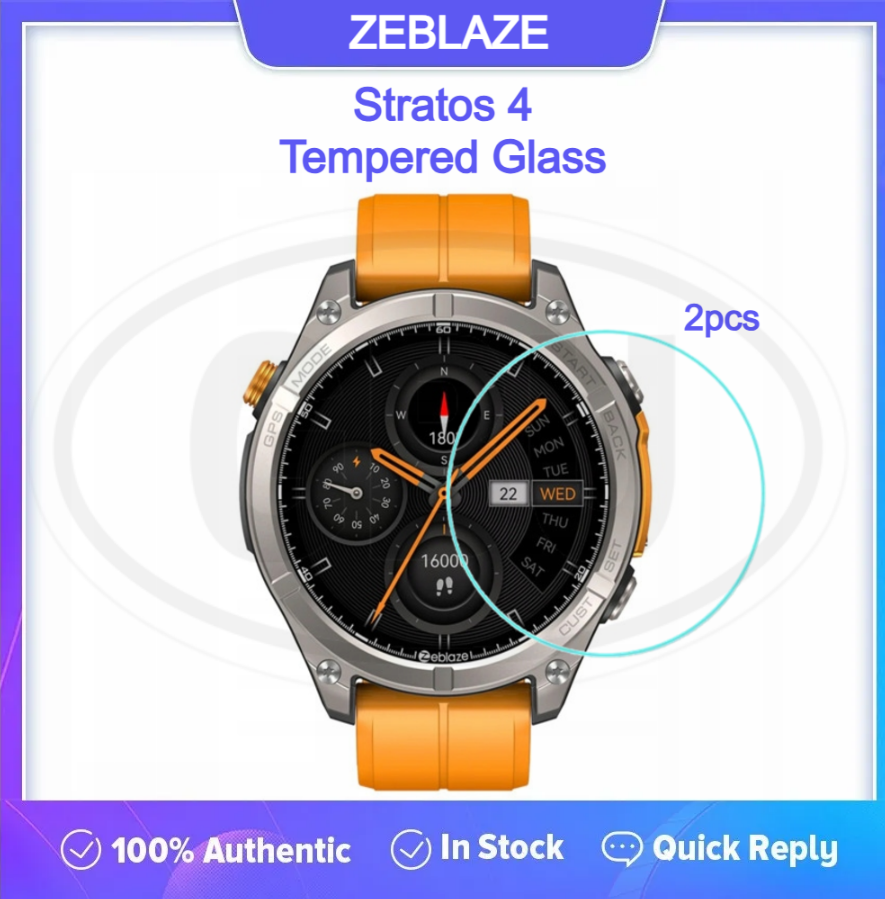[2pcs] Zeblaze Stratos 4 Screen Protector HD Tempered Glass