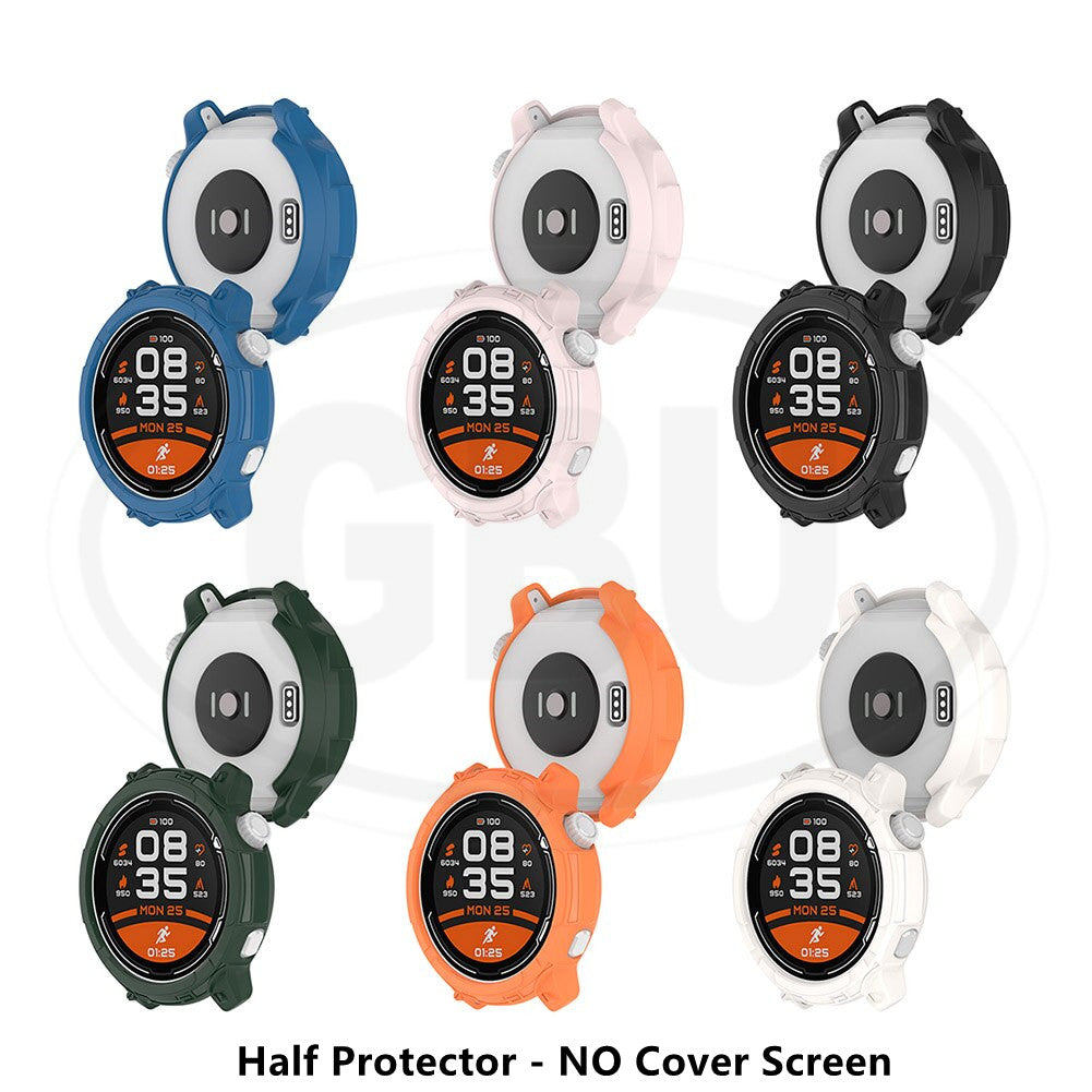 Coros Pace 2 Full Cover Case with Tempered Glass Protector  / Silicone Half Cover Protector Case - No Screen