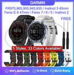 Compatible with Garmin Fenix E / 8 47mm / Fenix 7 6 5 / Instinct E 3 45mm / Instinct 2 / FR 970 965 955 945 935 Quick Fit Watch Strap Band - 22mm (NOT ORIGINAL)