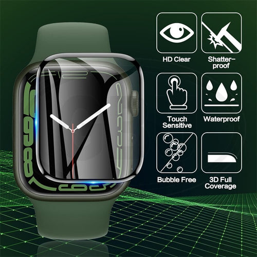 Aple Watch Series 7/SE/6/5/4/3/2/1 3D Full Cover Screen Protector - Full Screen