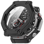Amazfit T-Rex 3 Pro 44mm / T-Rex 3 Pro 48mm Sarung Full Built-in Tempered Glass / Sarung Half Silikon - No Screen