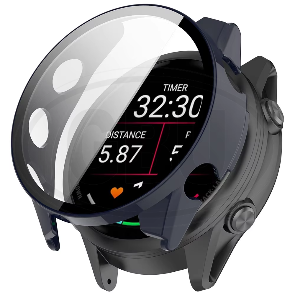 Garmin Forerunner 570 42mm/ Forerunner 570 47mm Sarung Full Built-in Tempered Glass / Sarung Half Silikon - No Screen