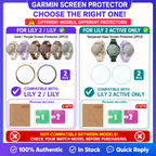 [2pcs] Garmin Lily 2 Active / Garmin Lily 2 Screen Protector HD Tempered Glass