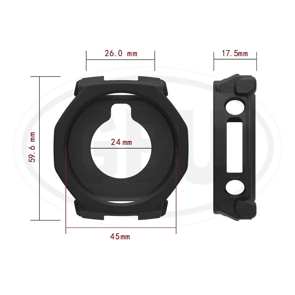 Amazfit T-Rex Ultra 2 Sarung Full Built-in Tempered Glass Cover / Sarung Half Silikon - No Screen
