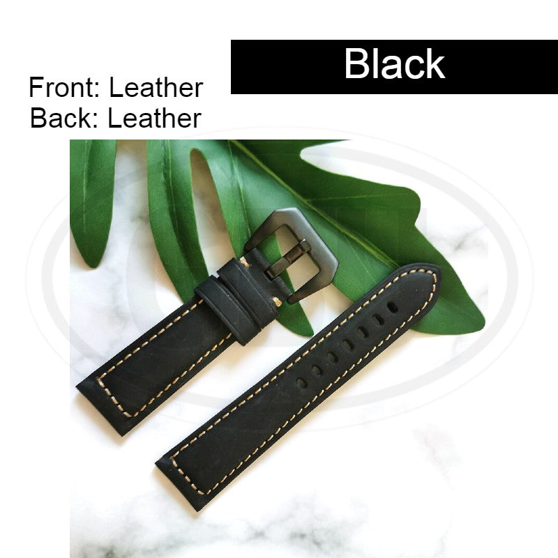 Genuine Leather Watch Band Strap for model Amazfit / Coros / Fossil / Garmin / Huawei / Realme / Samsung / Xiaomi / Mobvoi