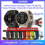 Garmin Fenix 8 43mm Amoled / Fenix 7S 6S Pro / Fenix 7S Solar / Fenix 6S / Fenix 5S 5S Plus QuickFit Watch Strap - 20mm