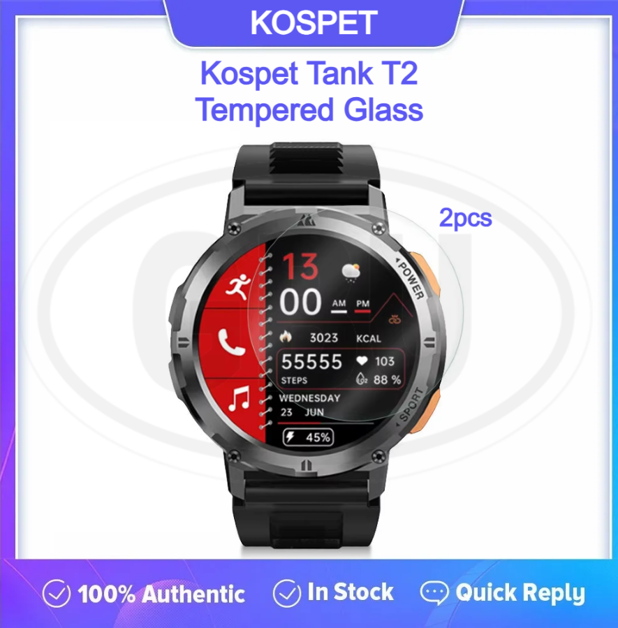 [2pcs] Kospet Tank T2 Screen Protector HD Tempered Glass