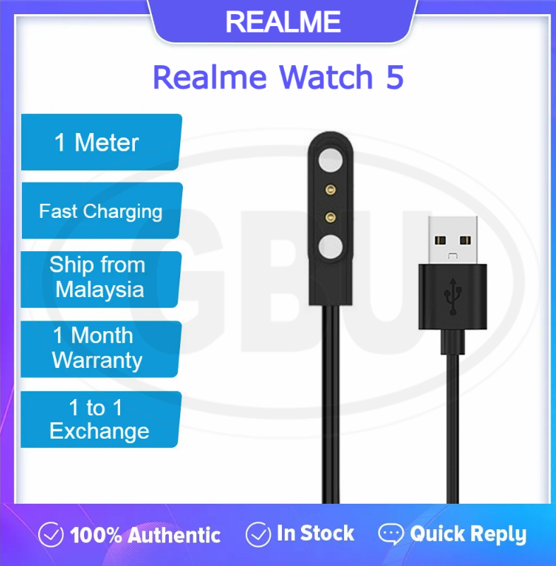 Realme Watch 5 USB Magnetic Charger Dock Cradle Charging Cable