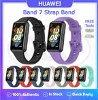 Huawei Band 7 / Huawei Band7 Smart Watch Soft Silicone Replacement Strap Band - Full Color Buckle