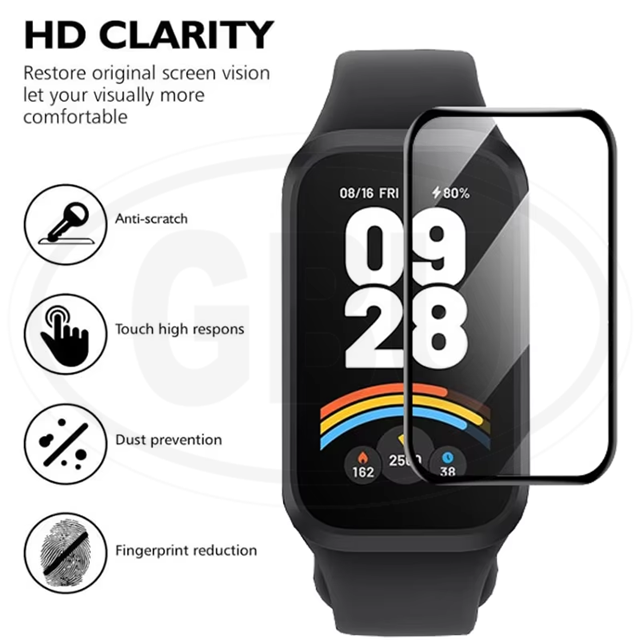 [2pcs] Xiaomi Smart Band 9 Active / Redmi Smart Band 3 / Mi Band 9 Active Full Cover 3D Screen Protector - Full Screen