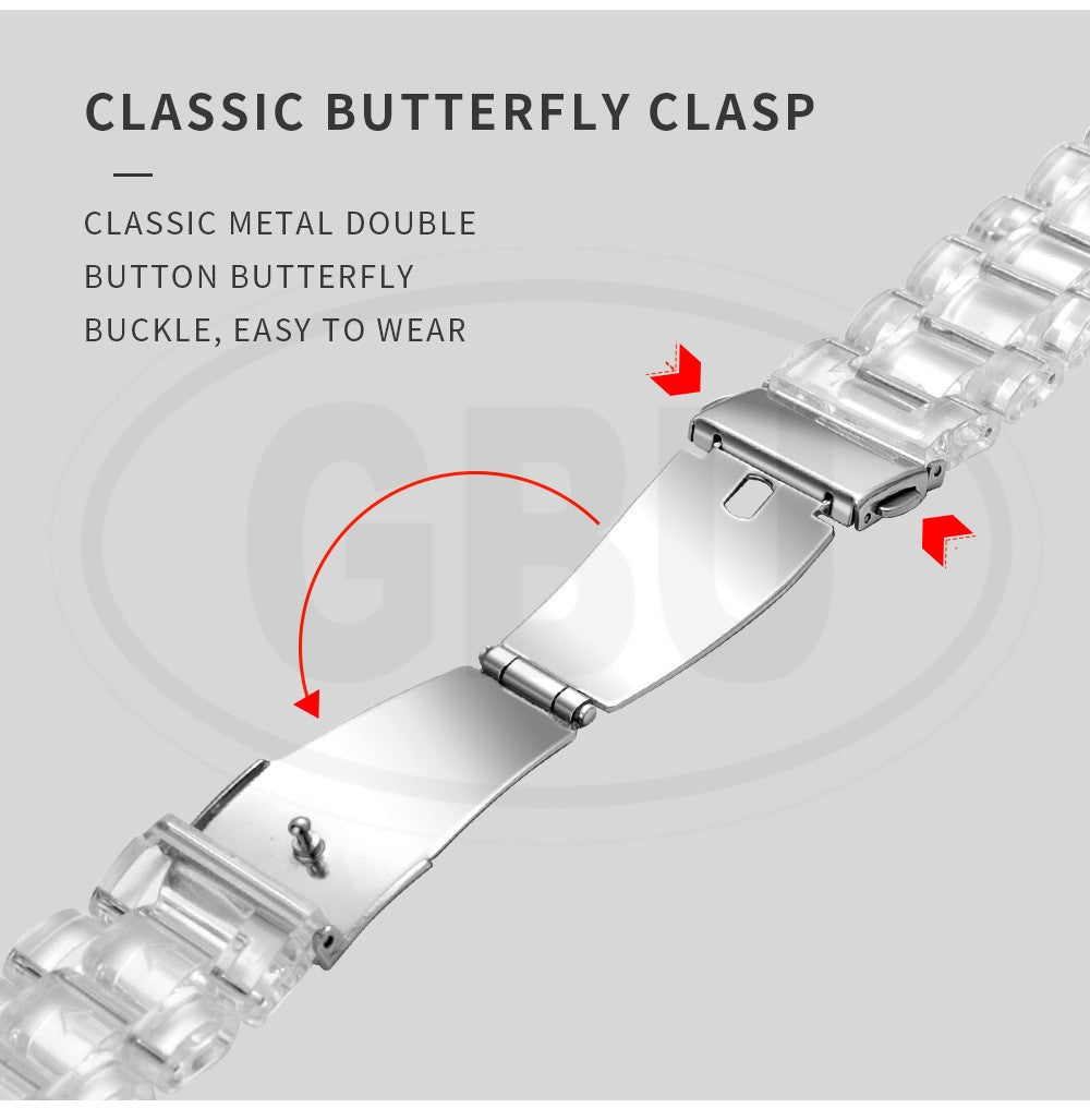 Resin Transparent Loop Watch Strap Band for model Amazfit / Coros / Fossil / Garmin / Huawei / Realme / Samsung / Xiaomi