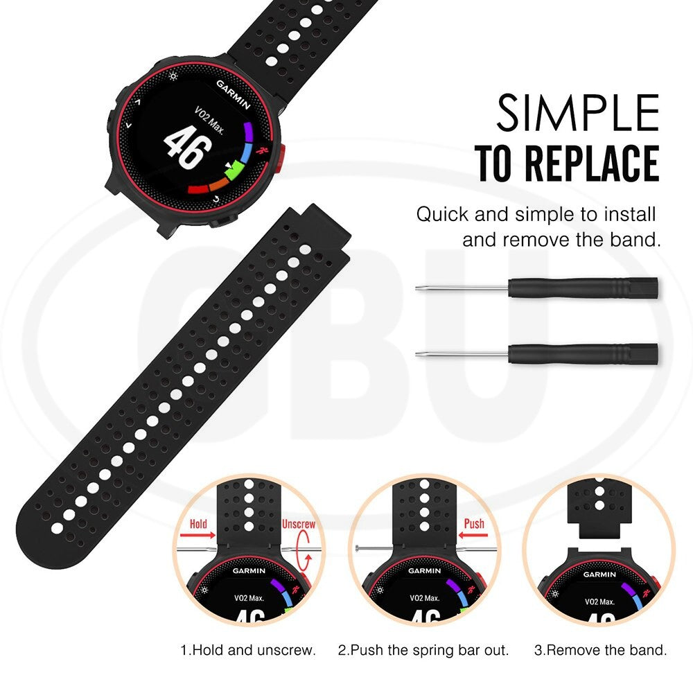 Garmin Forerunner 235 735XT 230 630 Approach S5 S6 Soft Silicone Strap Band - 22mm
