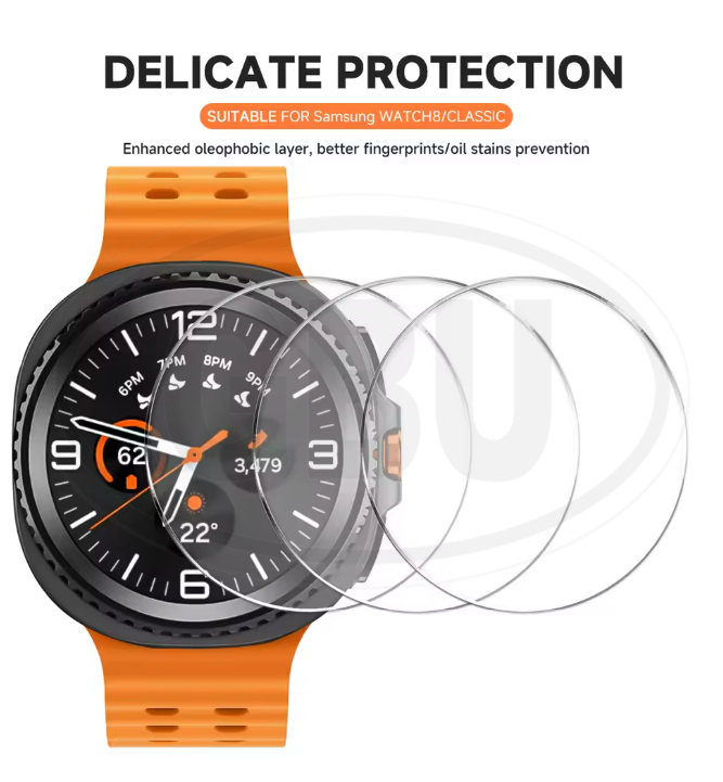 < 2pcs > Samsung Galaxy Watch 8 40mm / Galaxy Watch 8 44mm / Galaxy Watch 8 Classic Screen Protector HD Tempered Glass