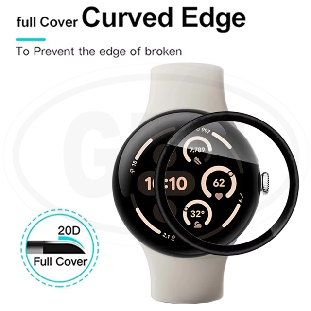 [2pcs] Google Pixel Watch 3 / Google Pixel Watch 2 / Google Pixel Watch Full Cover 3D Screen Protector - Full Screen