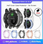 Garmin Fenix 6X / Fenix 6S / Fenix 6 TPU Half Cover Protector Case - No Screen