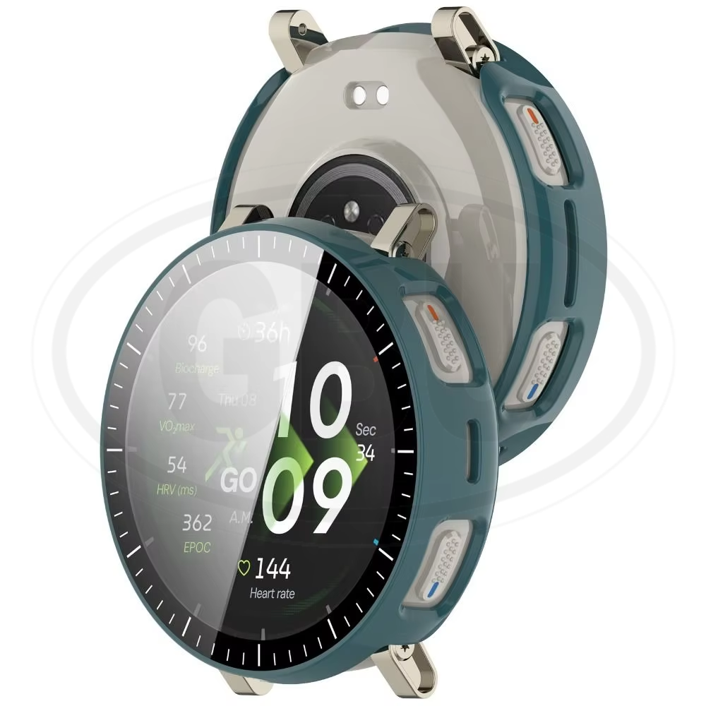 Amazfit Active 3 Premium Sarung Full Built-in Tempered Glass Cover / Sarung Half Silikon - No Screen