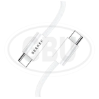 Compatible with SEEKEN 65W Type C to C Charging Cable 1M Fast Charge Braided Anti Bending Premium Quality White