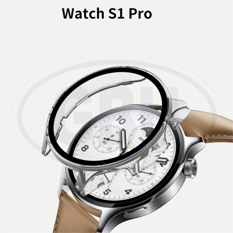 Xiaomi Watch S1 Pro / Mi Watch S1 Pro 2-in-1 Full Cover Case with Tempered Glass Protector Screen