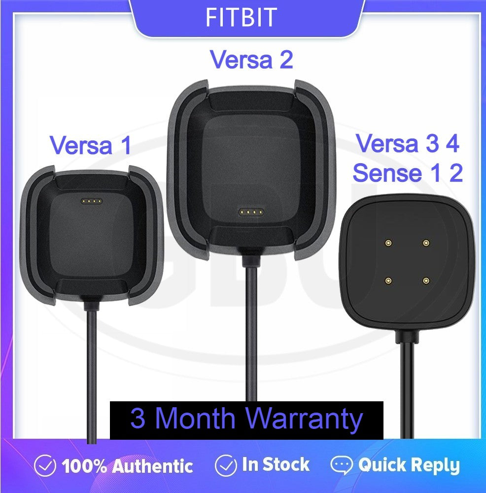 Fitbit Versa / Versa Lite / Versa 2 / Versa 3 / Versa 4 Fitness Smartwatch USB Charging Cable Charger Dock Cradle Station