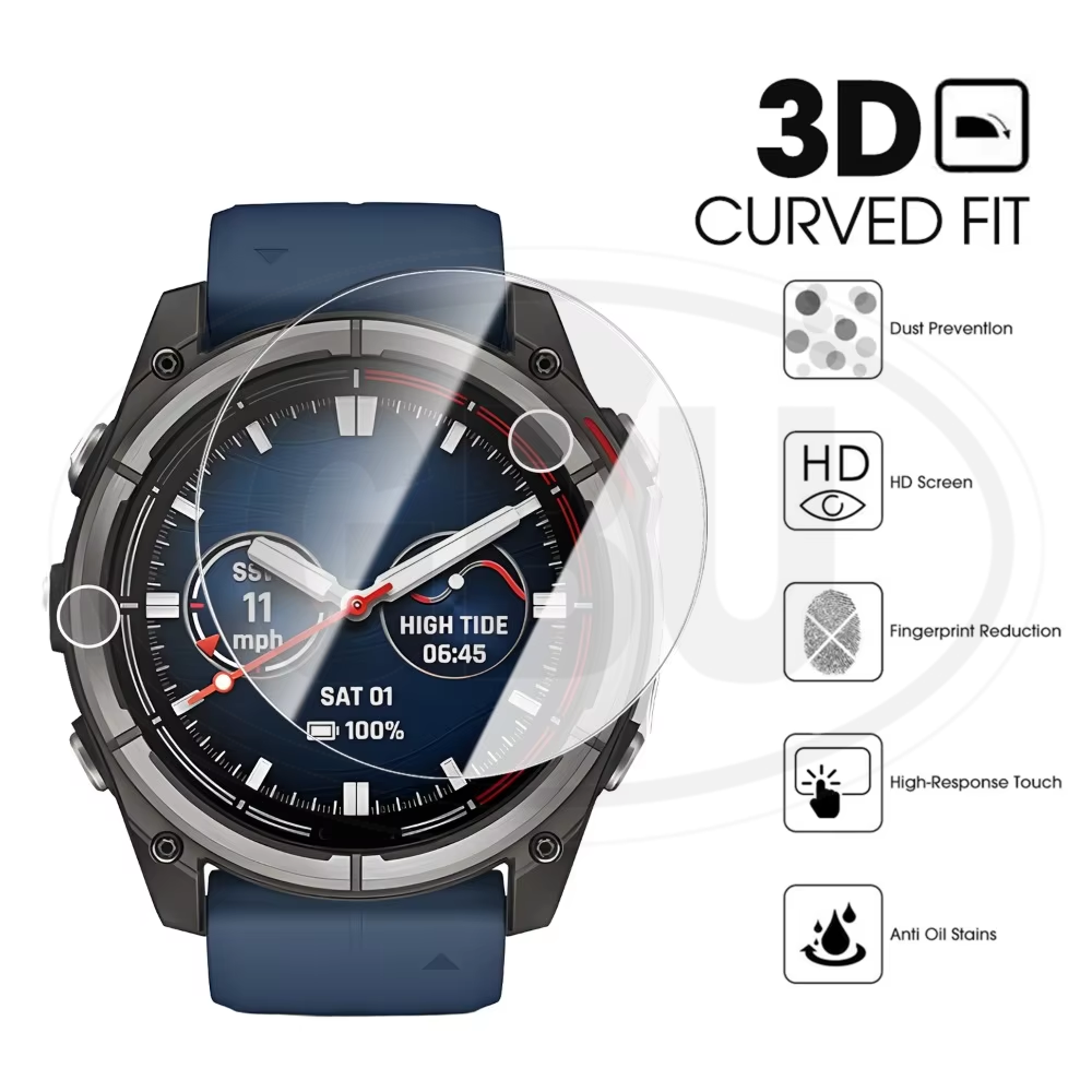 [2pcs] Garmin Quatix 8 47mm / Quatix 8 51mm Screen Protector HD Tempered Glass