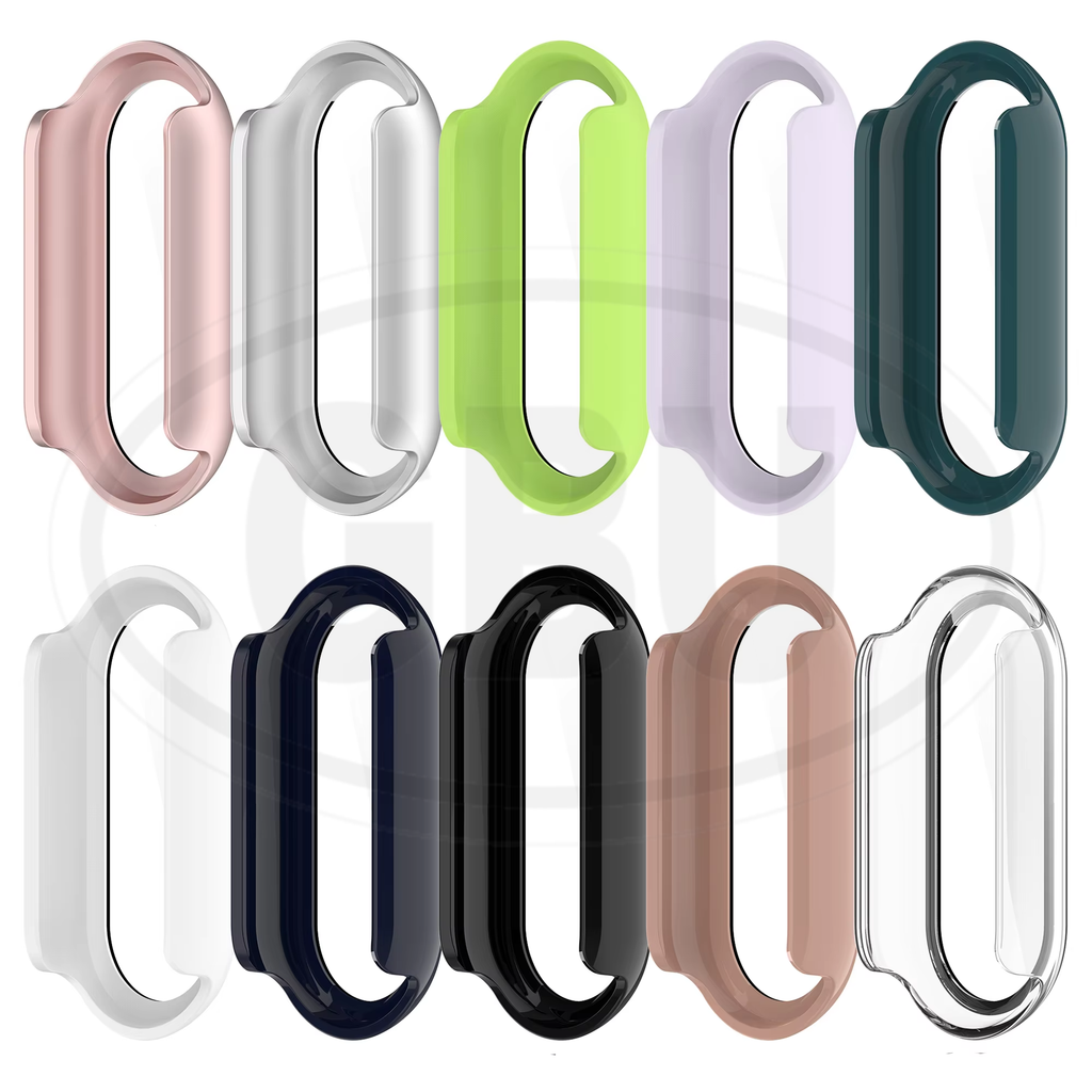 Xiaomi Smart Band 8 / Xiaomi Smart Band 10 / Mi Band 8 / Mi Band 10 Sarung Full Built-in Tempered Glass Cover