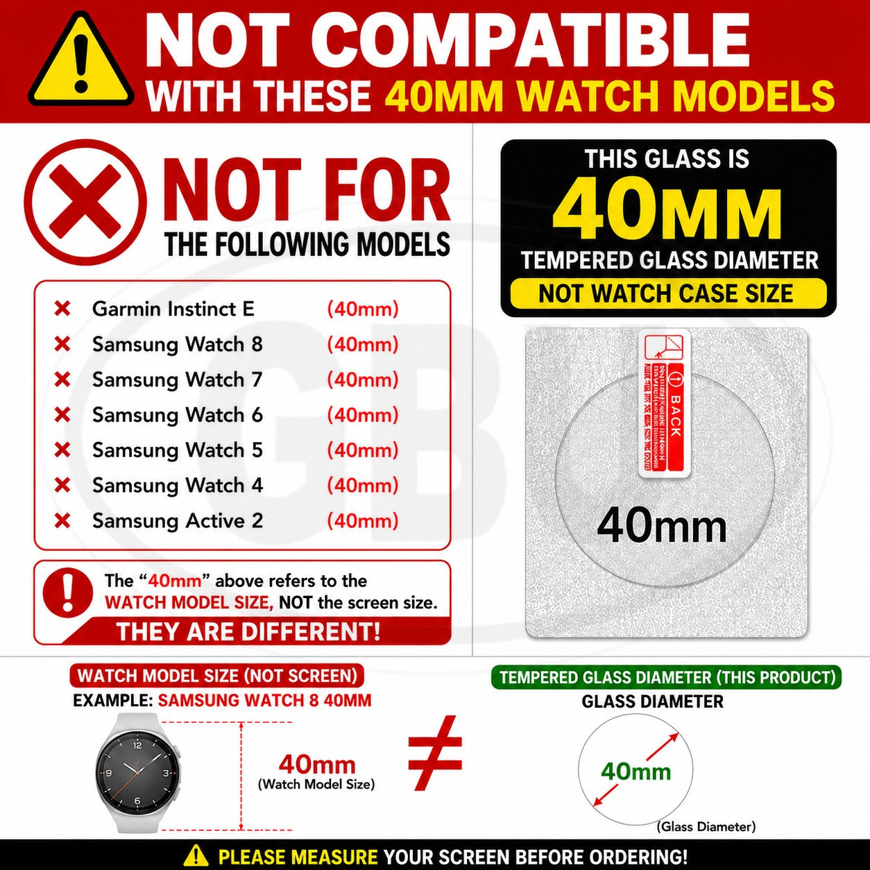 Premium Watch Screen Protector Tempered Glass - Diameter 30 | 31 | 32 | 33 | 34 | 35 | 36 | 37 | 38 | 39 | 40 | 41 | 42mm