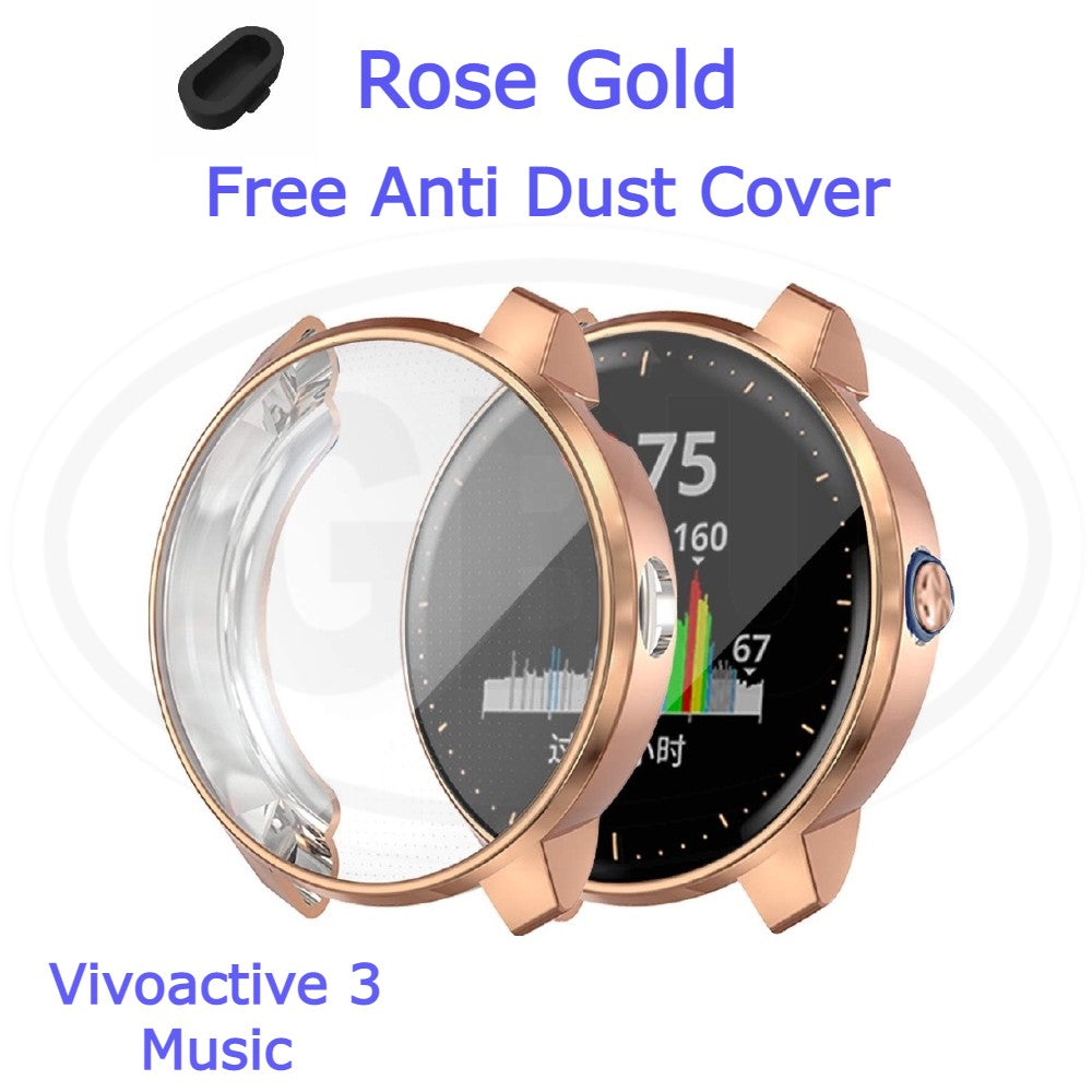 Compatible with Garmin Vivoactive 3 Music Sarung Full TPU Built-in Screen Protector Cover  PERCUMA Anti-Dust Cover (NOT ORIGINAL)