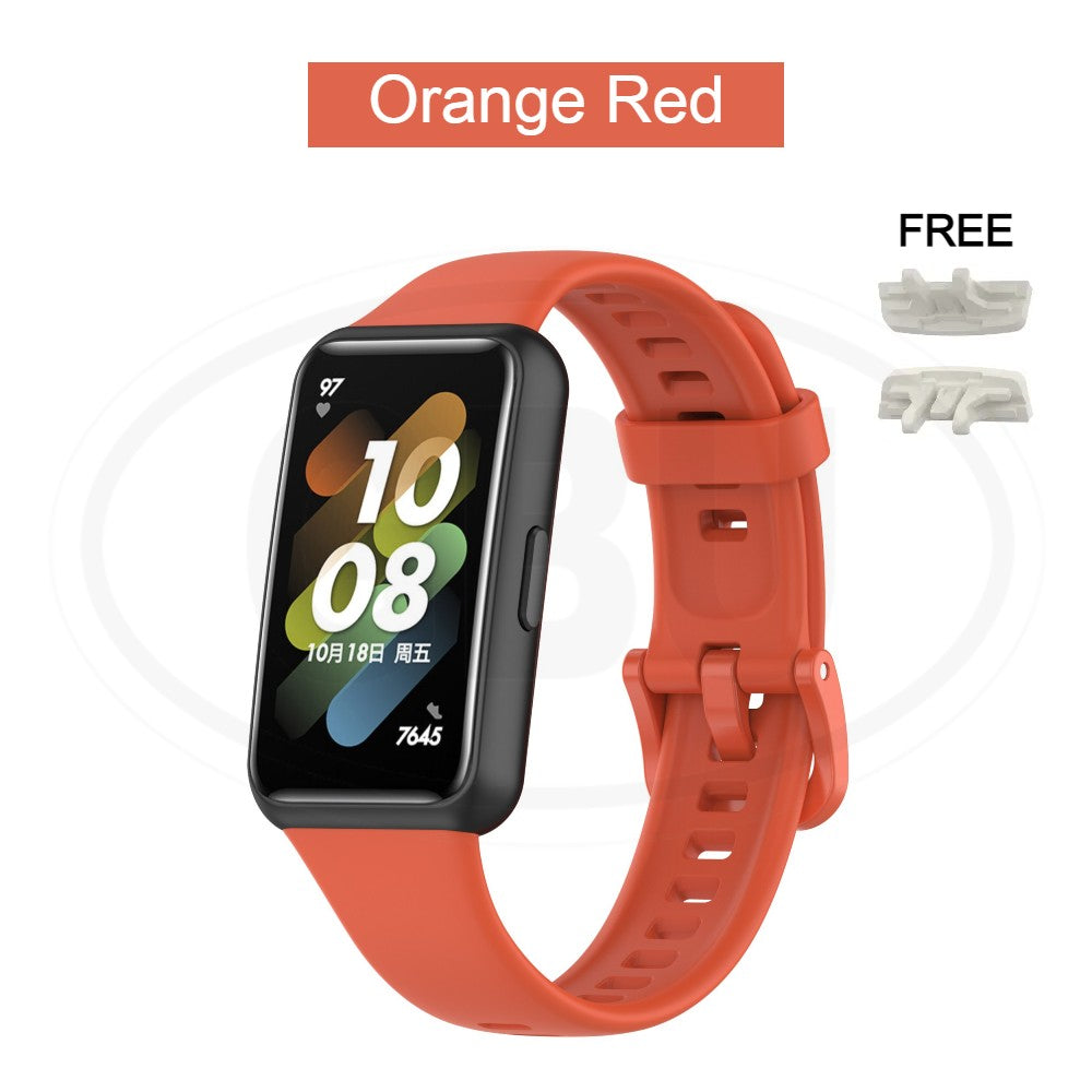 Huawei Band 7 / Huawei Band7 Smart Watch Soft Silicone Replacement Strap Band - Full Color Buckle