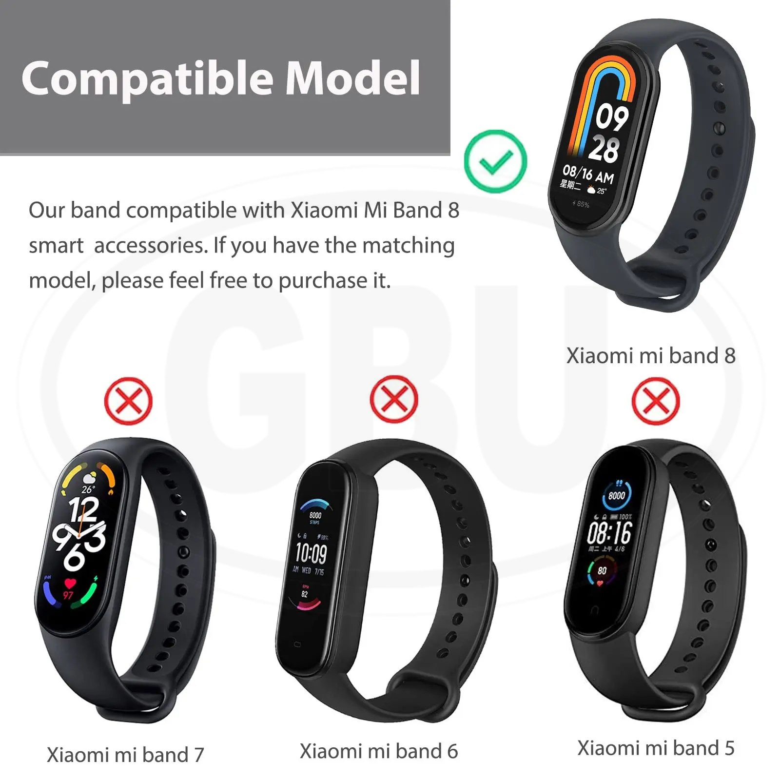 Xiaomi Smart Band 10 / Xiaomi Smart Band 9 / Mi Smart Band 8 Smartwatch Watch Strap - High Quality