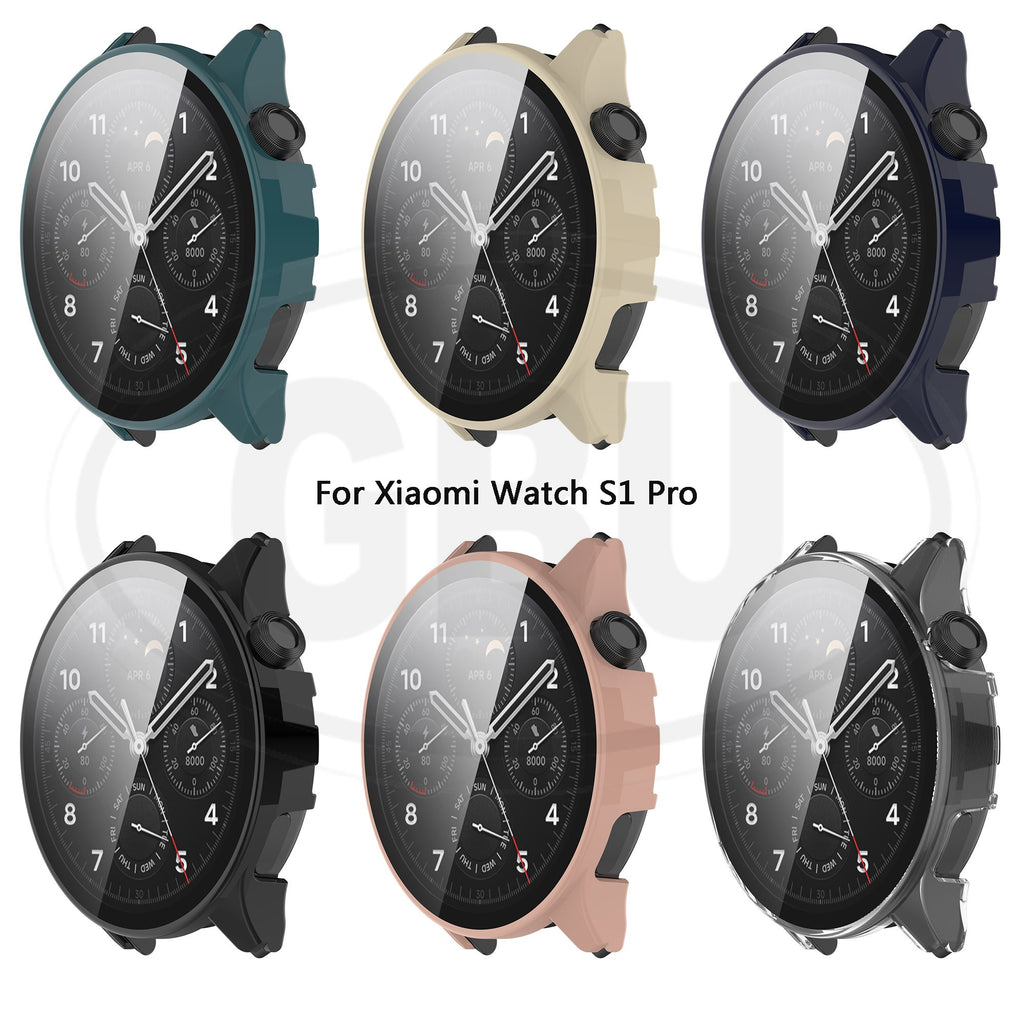 Xiaomi Watch S1 Pro / Mi Watch S1 Pro 2-in-1 Full Cover Case with Tempered Glass Protector Screen