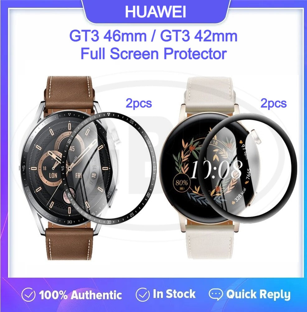 [2pcs] Huawei GT3 46mm / GT3 42mm / GT 3 46mm / GT 3 42mm 3D Full Cover Screen Protector Tempered Glass - Full Screen