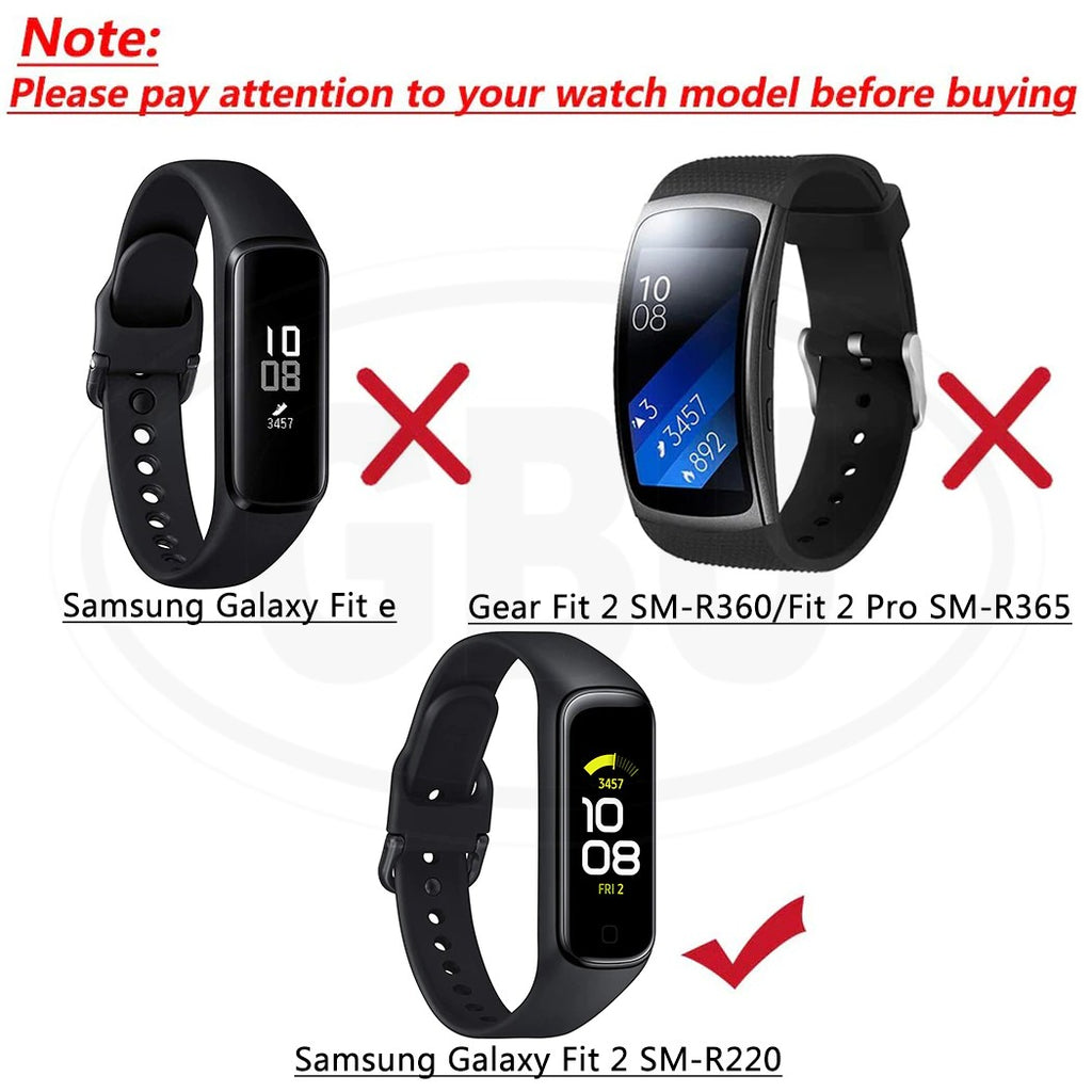 Samsung Galaxy Fit 2 / SM-R220 / Galaxy Fit2 / R220 / Smart Watch Silicone Sport Replacement Strap Band