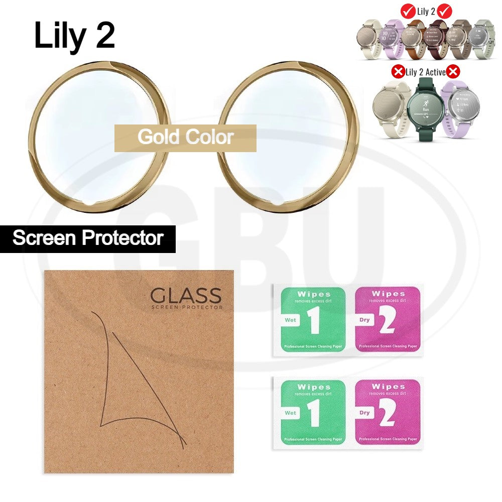 [2pcs] Garmin Lily 2 Active / Garmin Lily 2 Screen Protector HD Tempered Glass