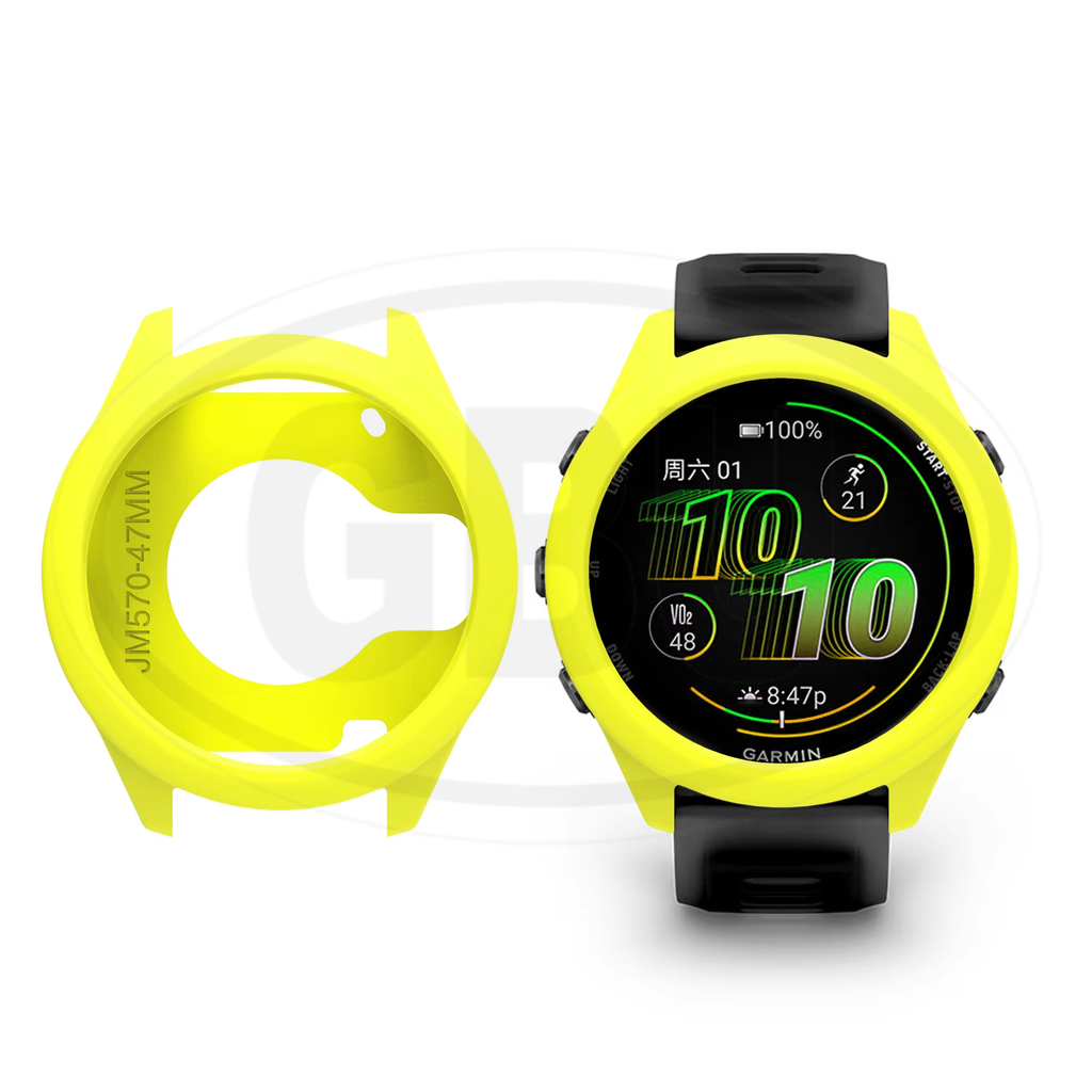 Garmin Forerunner 570 42mm/ Forerunner 570 47mm Sarung Full Built-in Tempered Glass / Sarung Half Silikon - No Screen