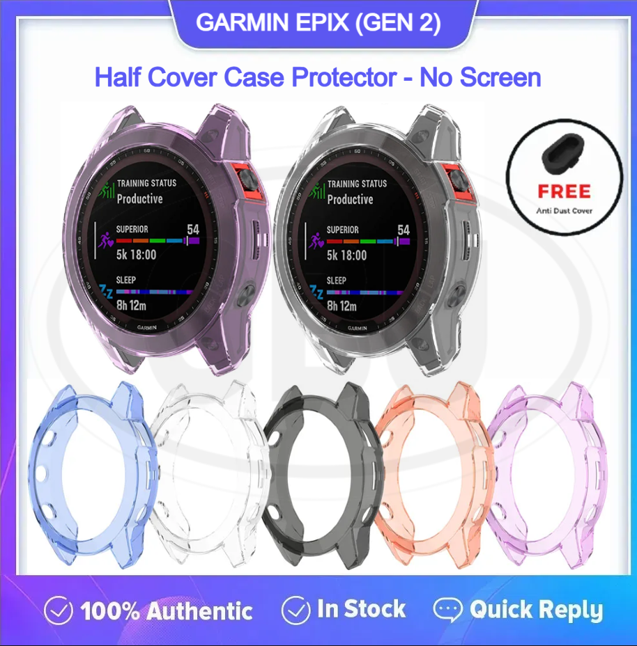Garmin Epix Gen 2 / Epix (Gen 2) TPU Half Cover Protector Case - No Screen