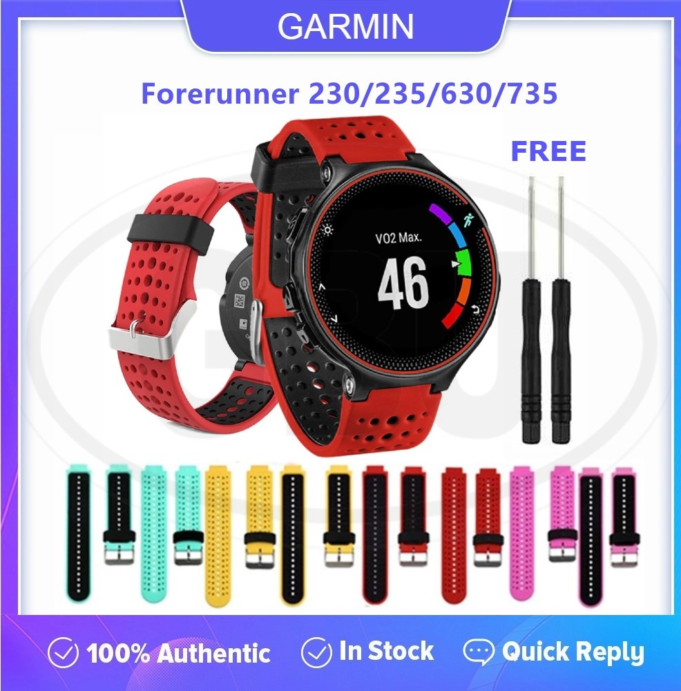 Garmin Forerunner 235 735XT 230 630 Approach S5 S6 Soft Silicone Strap Band - 22mm