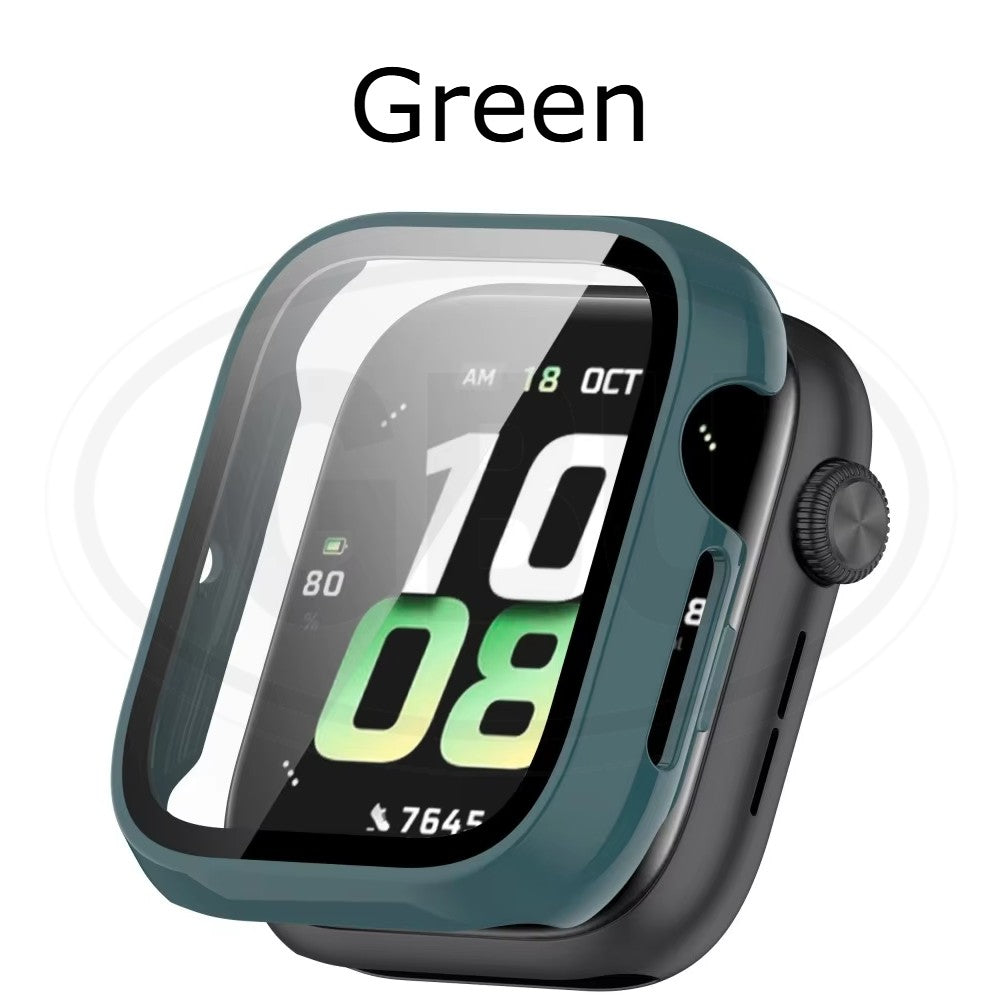 Honor Watch 5 Silicone and Full Cover Case with Tempered Glass Protector Screen - 2-in-1 TPU Cover