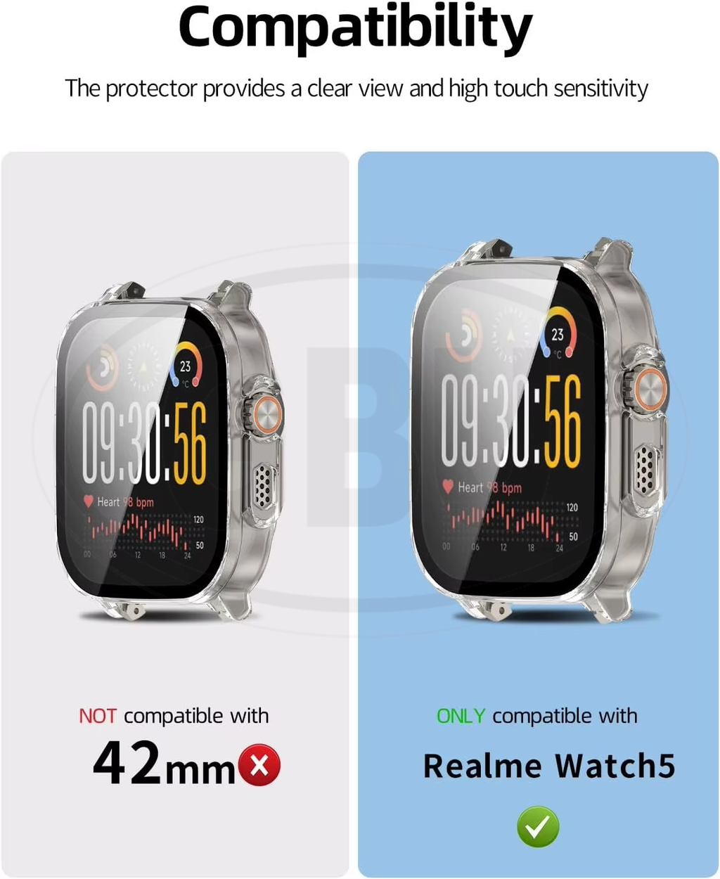 Realme Watch 5 Sarung Full Built-in Tempered Glass / Sarung Half Silikon - No Screen