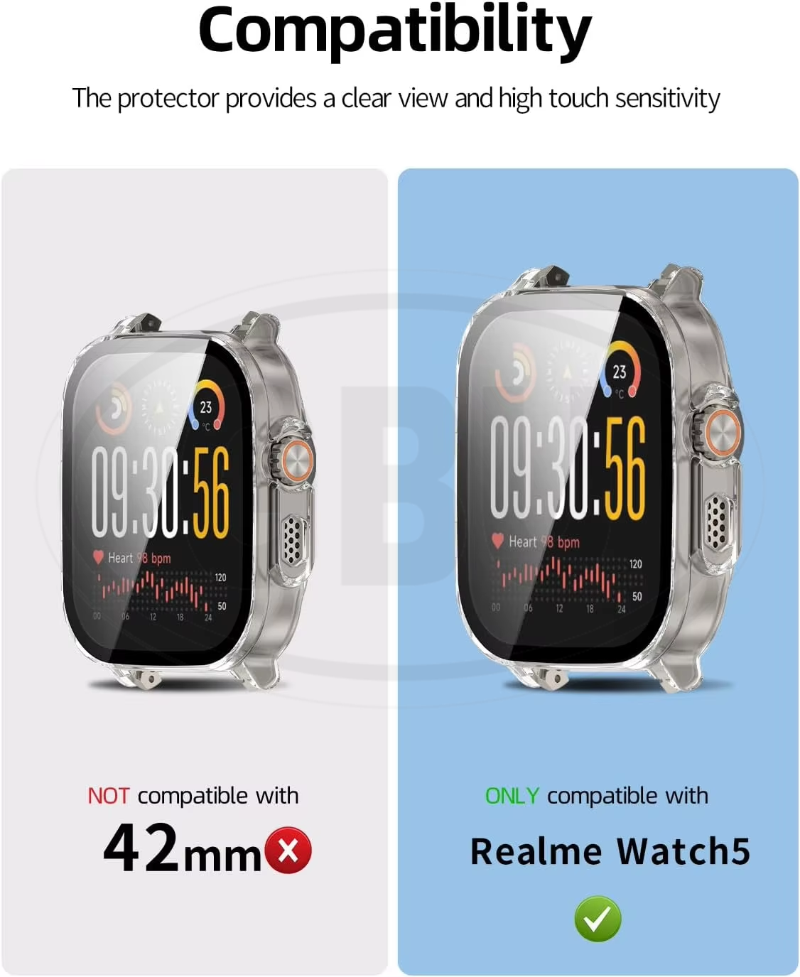Realme Watch 5 Sarung Full Built-in Tempered Glass / Sarung Half Silikon - No Screen