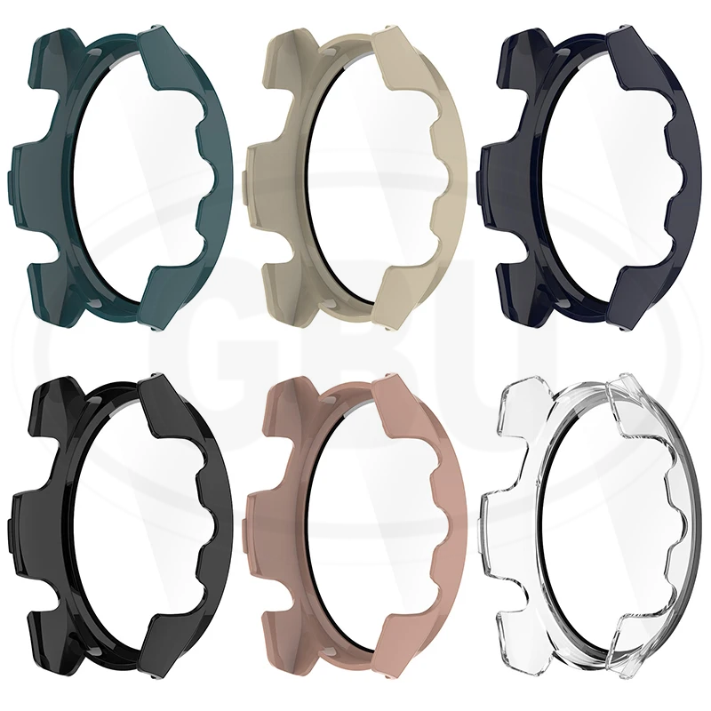 Garmin Forerunner 165 / Forerunner 165 Music Silicone and Full Cover Case with Tempered Glass Protector Screen