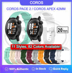 Coros Pace 2 / Coros Apex 2 / Coros Apex 42mm / Pace2 Silicone Watch Band Strap - 20mm